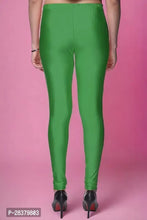 Load image into Gallery viewer, Fabulous Green Lycra Solid Leggings For Women