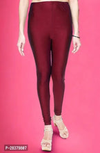 Load image into Gallery viewer, Fabulous Maroon Lycra Solid Leggings For Women