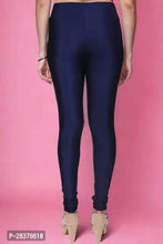 Load image into Gallery viewer, Fabulous Navy Blue Lycra Solid Leggings For Women