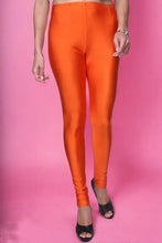 Load image into Gallery viewer, Fabulous Orange Lycra Solid Leggings For Women