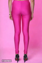 Load image into Gallery viewer, Fabulous Pink Lycra Solid Leggings For Women