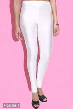 Load image into Gallery viewer, Fabulous White Lycra Solid Leggings For Women