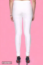 Load image into Gallery viewer, Fabulous White Lycra Solid Leggings For Women