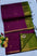 Purple and green saree with gold border on a white background. Premium Maheshwari Silk Cotton Sarees Gadwal-Inspired | Sleek Dual Borders | Contrast Pallu &amp; Blouse.