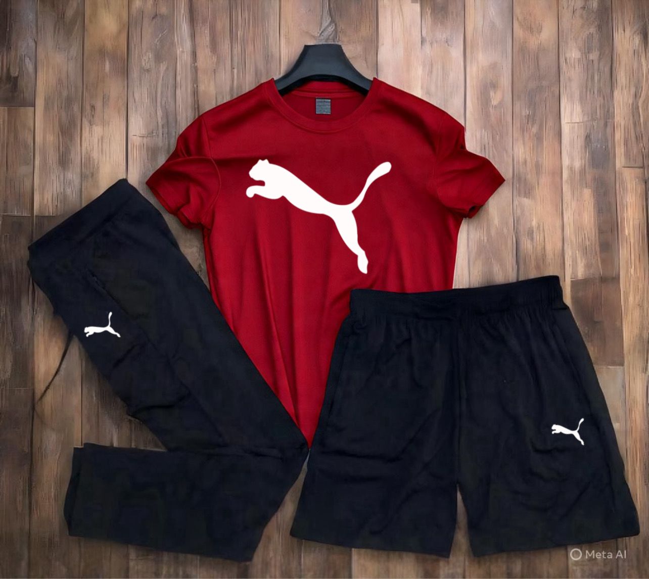 Upgrade your wardrobe with this stylish Puma 3-Pcs Set, featuring a premium Dryfit Lycra 190 GSM fabric designed for ultimate comfort, flexibility, and durability. This activewear combo includes a T-shirt, Lower, and Shorts, making it the perfect choice for gym workouts, sports, running, training, or casual wear.