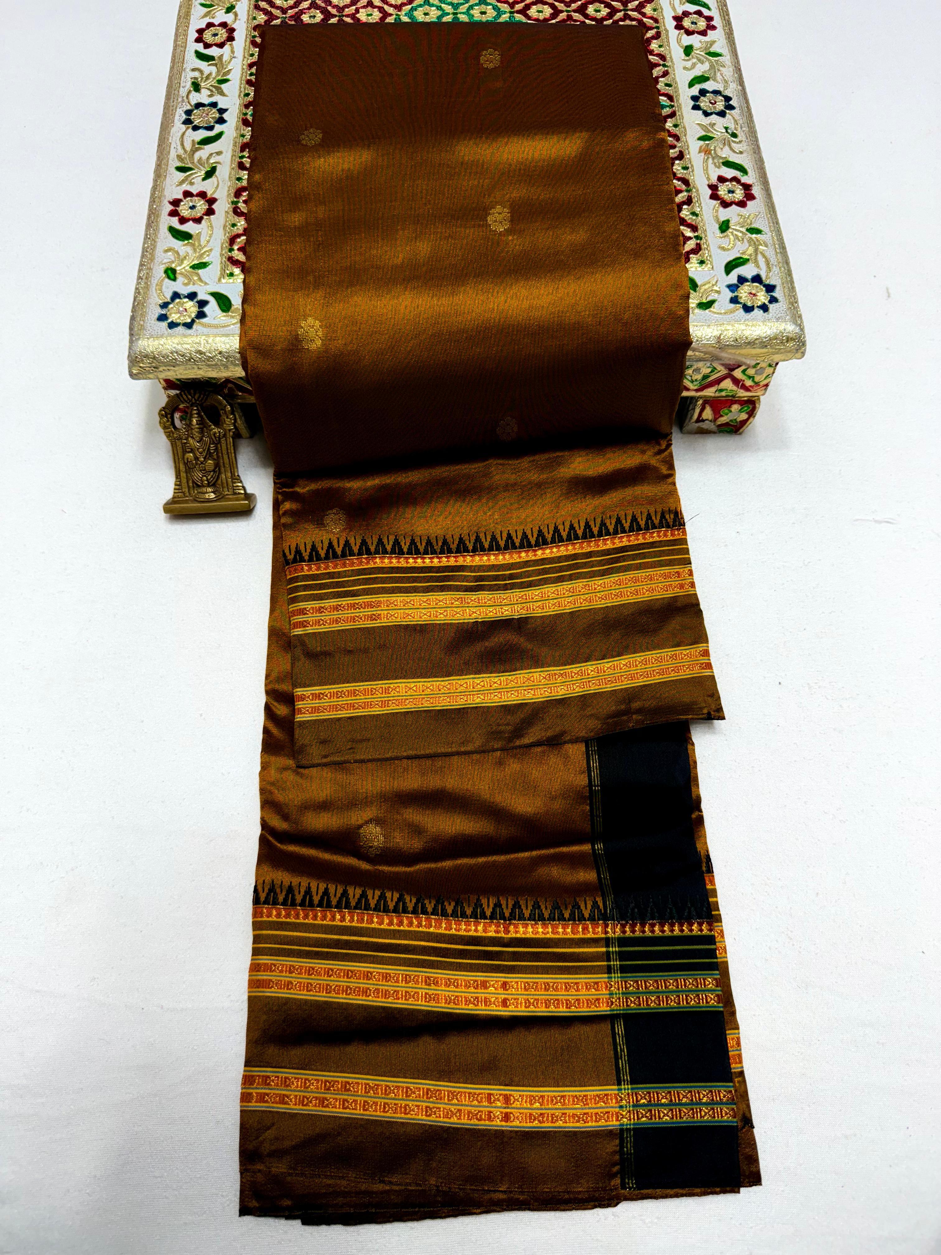 Women's Pure Narayanpeth Silk Paithani Sarees All Over Buttis 4*4 Rich Pallu with Running Blouse shoulder Buttis in New Colours.