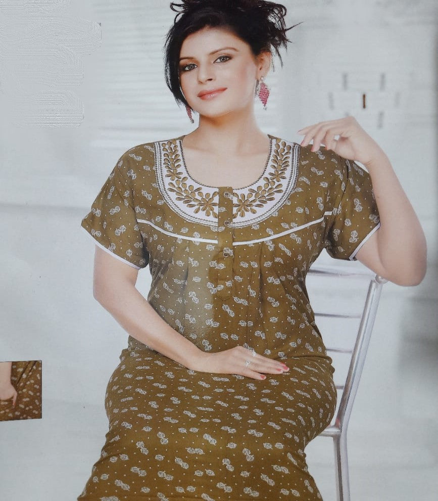 Alphine kinja touch Night wear with Pocket Nighty. Experience ultimate comfort and convenience with our Alphine kinja touch Night wear Nighty. Made with soft and breathable fabric Alphine, this Nighty features a practical pocket for your essentials. Get a good night's sleep in style with our Alphine kinja touch Night wear.