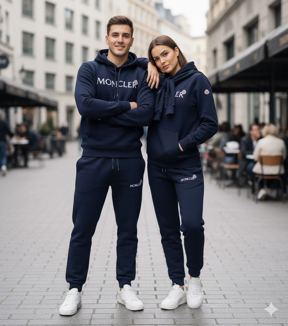 Stay warm in style with this Moncler Premium 400 GSM Fleece Hoodie + Lower Tracksuit, designed for couples. Super-soft fleece, zip-pocket lowers, and a cozy winter-perfect fit — available in sizes from XXS to 5XL.