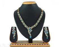 Load image into Gallery viewer, A1 Trendy Alloy Necklace Set for Women and Girls  &nbsp;Color:&nbsp; Blue, Golden, Green, Pink,White &nbsp;Material: &nbsp;Alloy Type : Necklace  This A1 trendy alloy necklace set is perfect for women and girls looking to make a fashion statement. Made from high-quality material, it features a stylish design that will elevate any outfit. With its durability and trendy style, this necklace set is a must-have for any modern wardrobe.