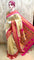 Traditional Kadiyal Paithani Saree,  Pallu Meena Butti with Contrast Running Blouse Off White