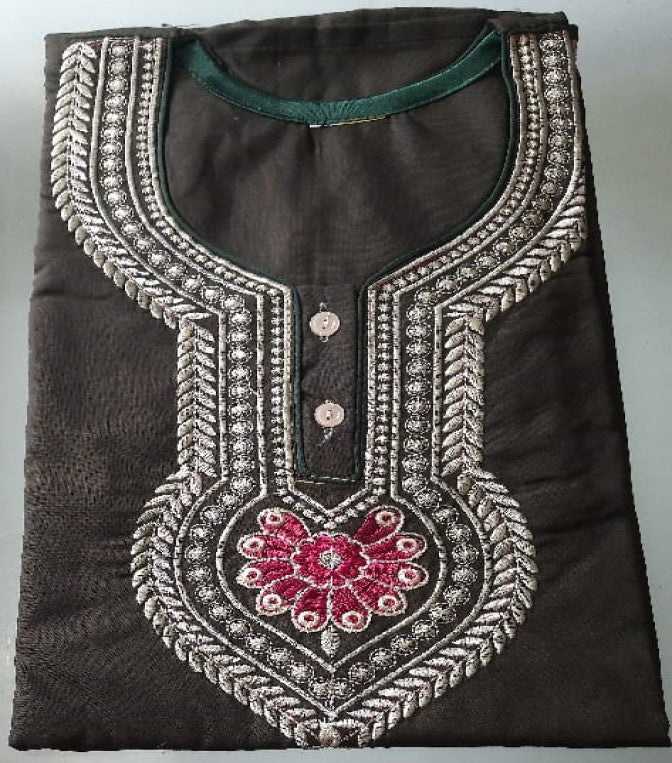 Nighty in PV Cotton Free Size= Bust48", Len-55" Superb embrodered night long  gown