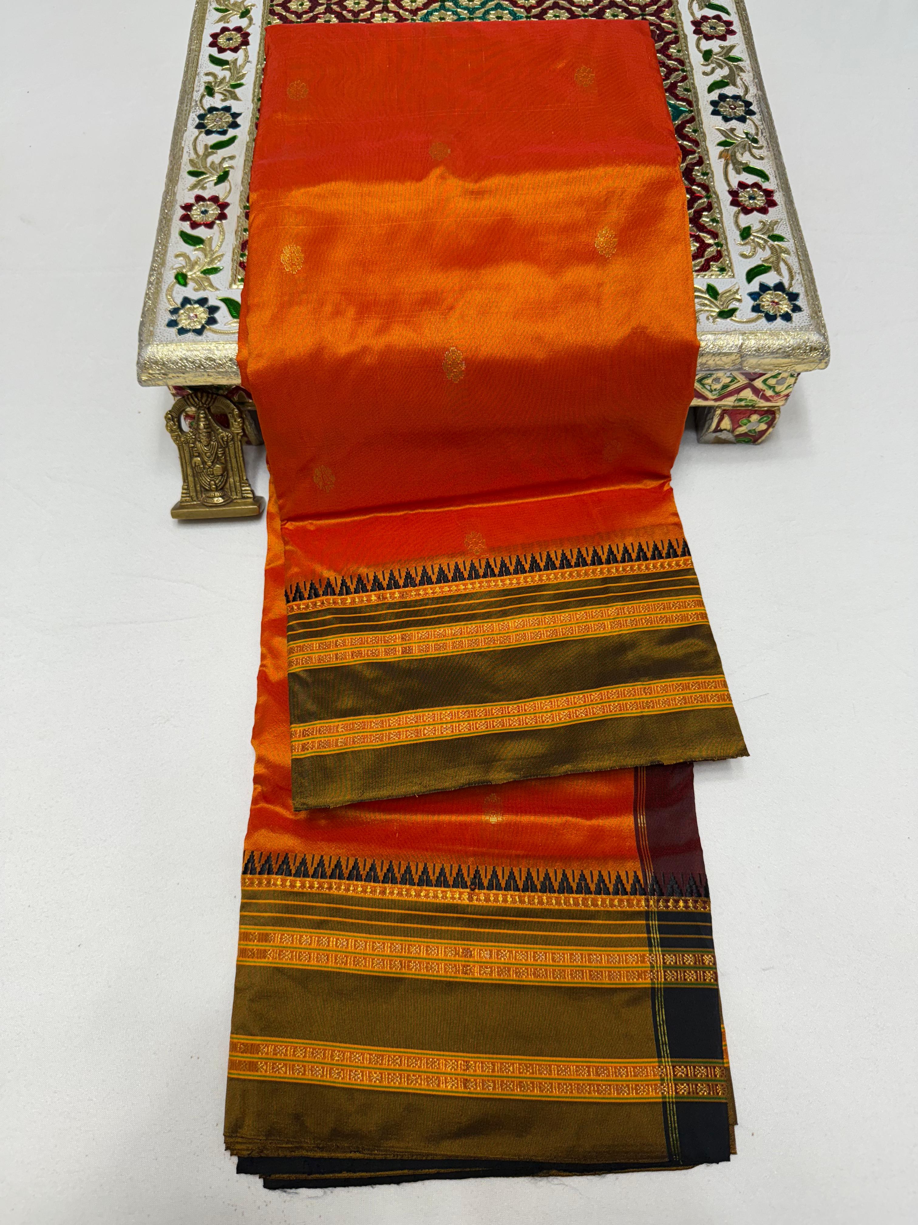 Women's Pure Narayanpeth Silk Paithani Sarees All Over Buttis 4*4 Rich Pallu with Running Blouse shoulder Buttis in New Colours.