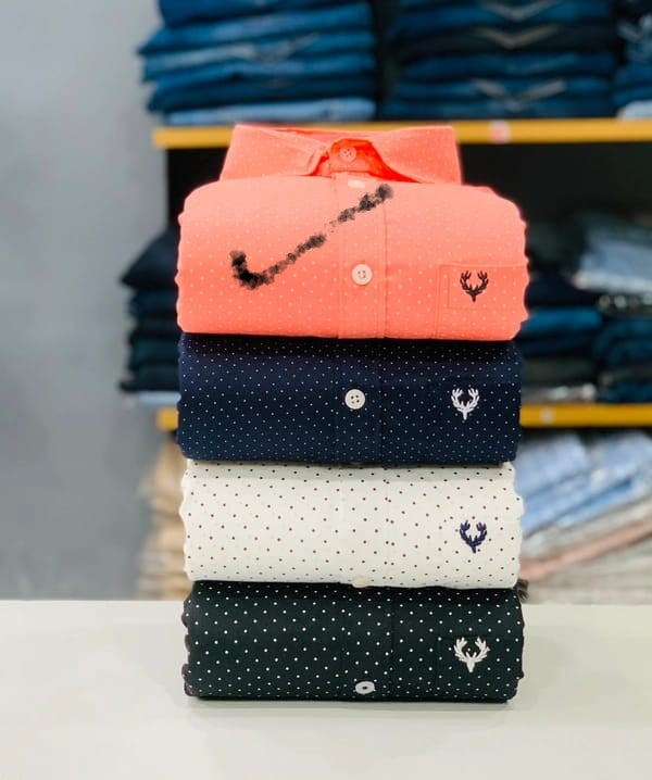 Premium Quality  Full-Sleeve Partywear Dot Shirt