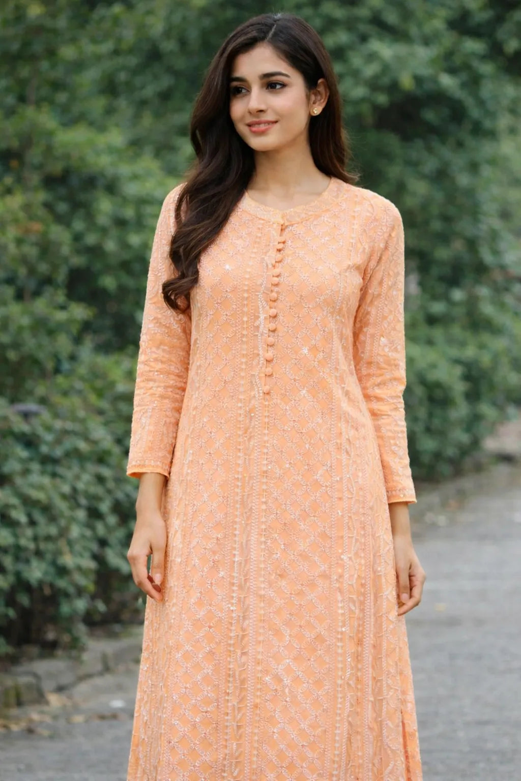 Chikankari kurta for women, white chikankari kurti, chikankari long kurta, embroidered chikankari gown, anarkali chikankari kurti, festival kurta for women, party wear kurti.