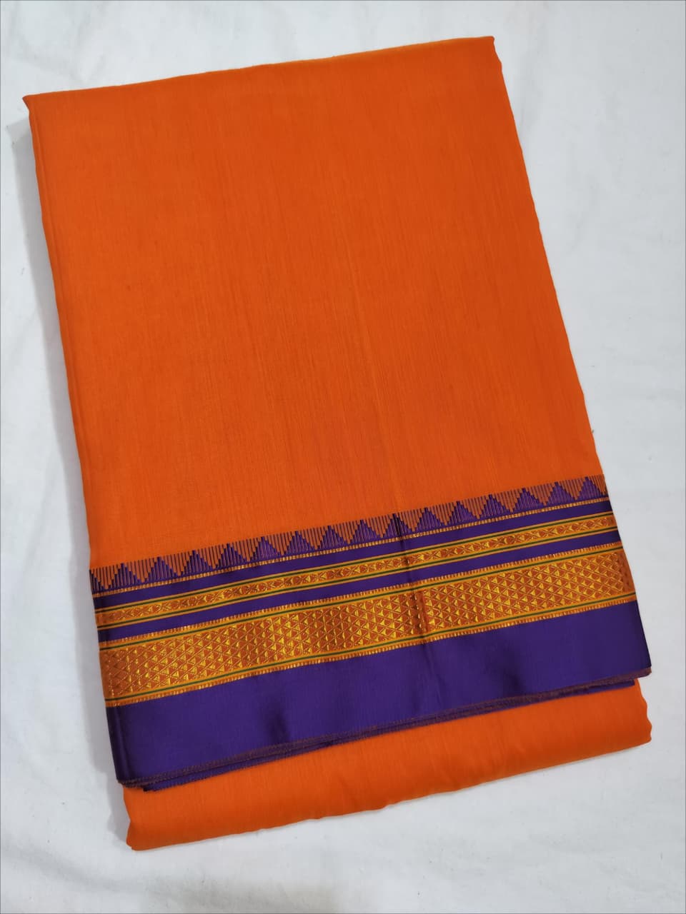 Premium Ilkal Cotton Silk Temple Border Saree in Cotton Silk
