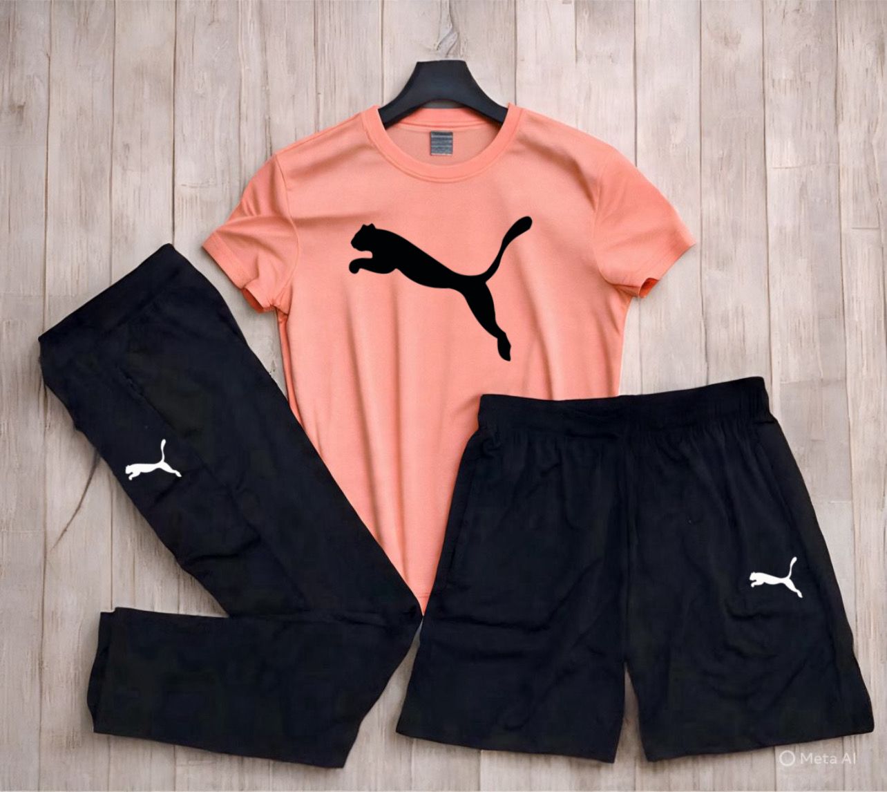 Upgrade your wardrobe with this stylish Puma 3-Pcs Set, featuring a premium Dryfit Lycra 190 GSM fabric designed for ultimate comfort, flexibility, and durability. This activewear combo includes a T-shirt, Lower, and Shorts, making it the perfect choice for gym workouts, sports, running, training, or casual wear.