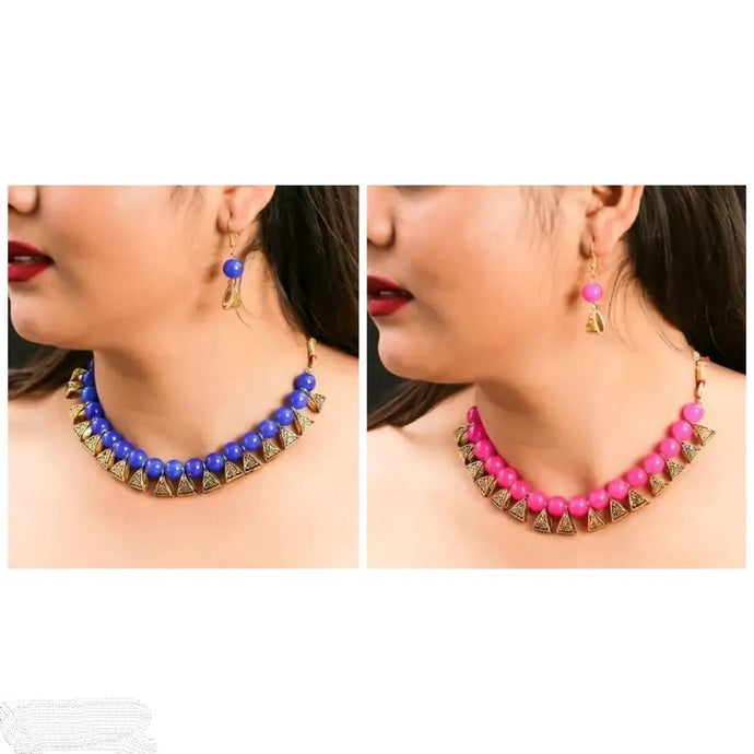 Stylish Women Alloy Pearl Jewellery Necklace Sets Pack of 2