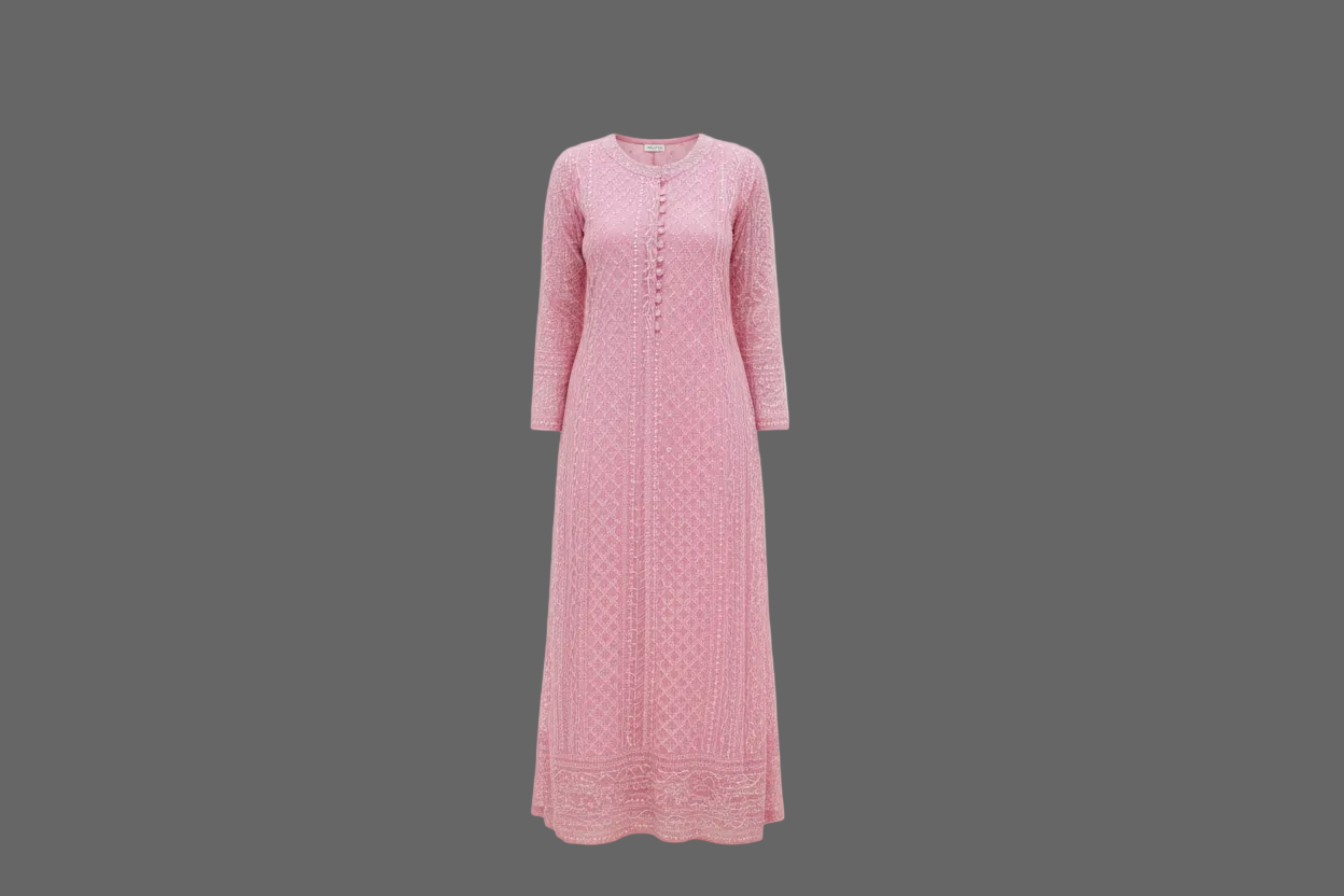 Chikankari kurta for women, white chikankari kurti, chikankari long kurta, embroidered chikankari gown, anarkali chikankari kurti, festival kurta for women, party wear kurti.