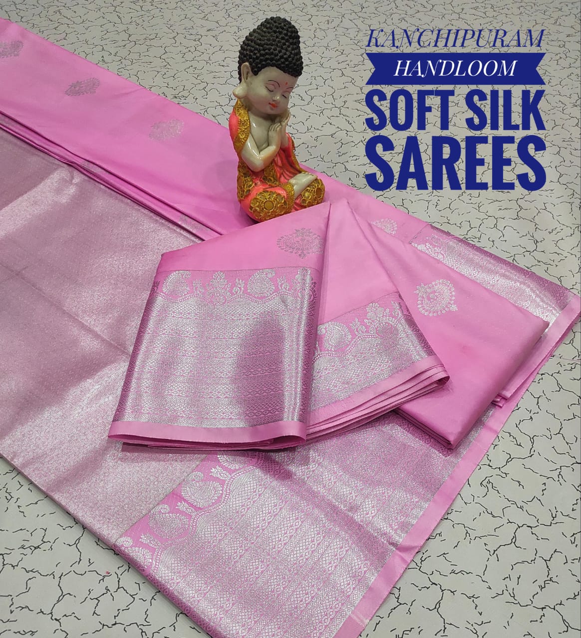 Premium Soft Silk Kanchipuram Saree with Copper Zari Handloom