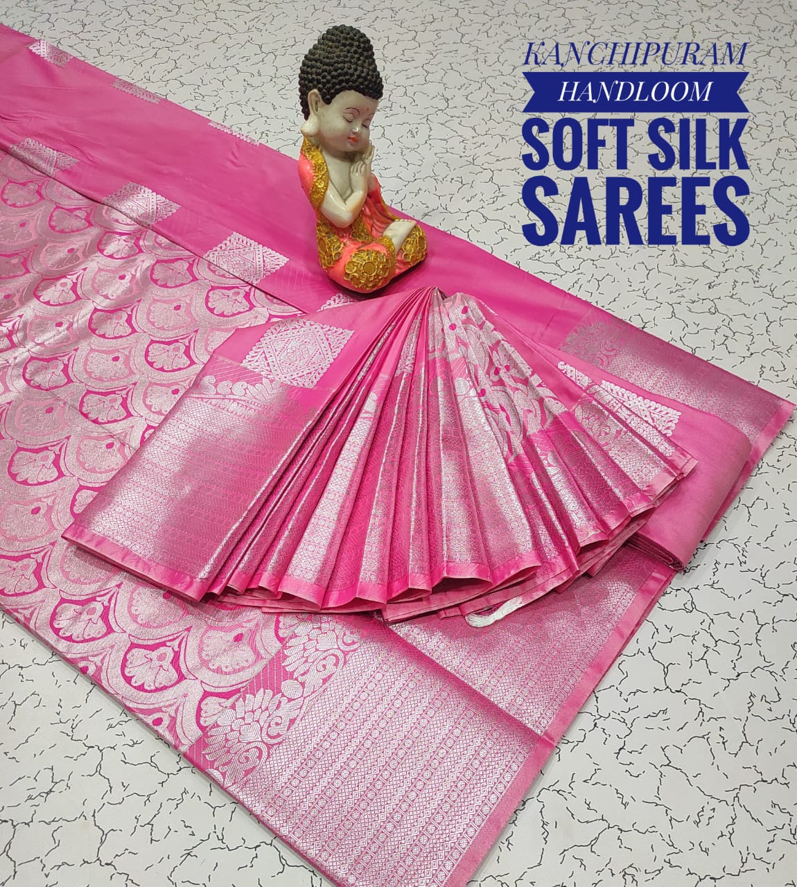 Premium Soft Silk Kanchipuram Saree with Copper Zari Handloom