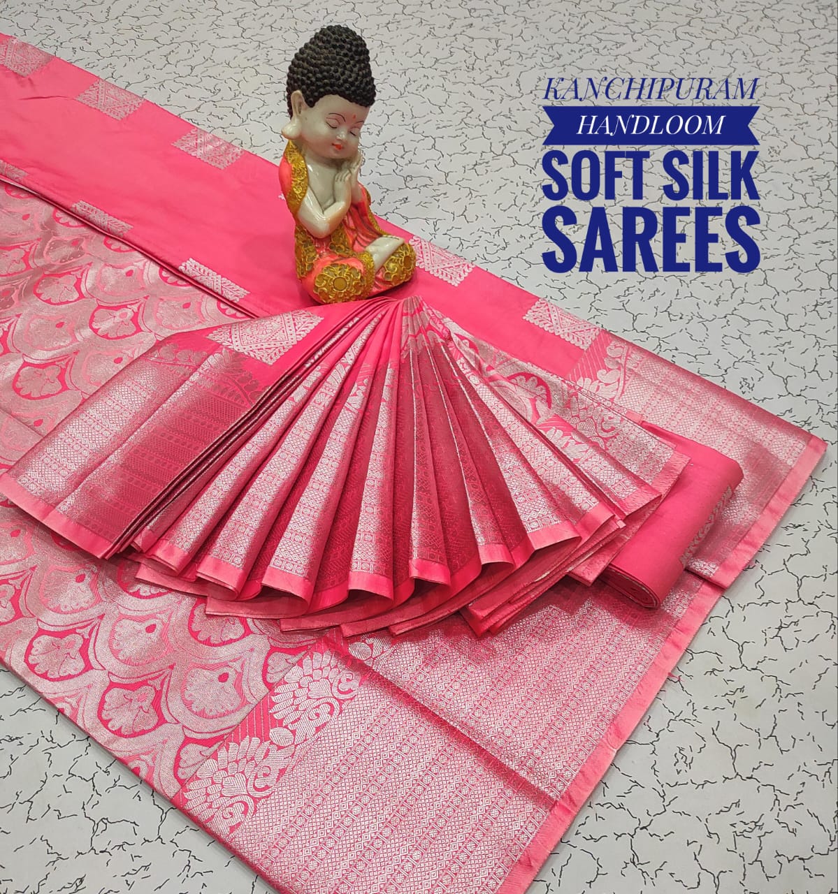 Premium Soft Silk Kanchipuram Saree with Copper Zari Handloom