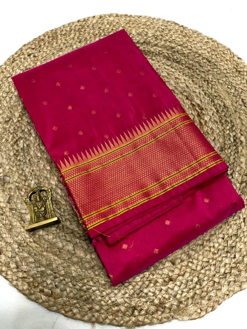 Women's Silky Kalanjali Paithani All Over Buttis, Rich Pallu with with Running Blouse.