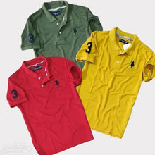 Load image into Gallery viewer, Stunning Matty Cotton Self Pattern Polos TShirt For Men- 3 Pieces