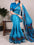 Chanderi Polyester Soft Printed Saree with Zari Weaving & Unstitched Blouse.