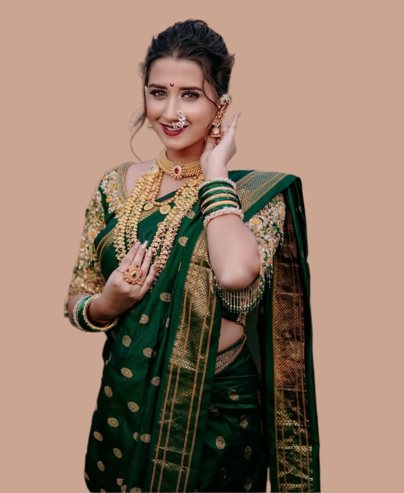 Tana Silk Premium Kalanjali Paithani Saree Stone work Buttis Handwork Embroidery Blouse Piece. Specially for Wedding Season.