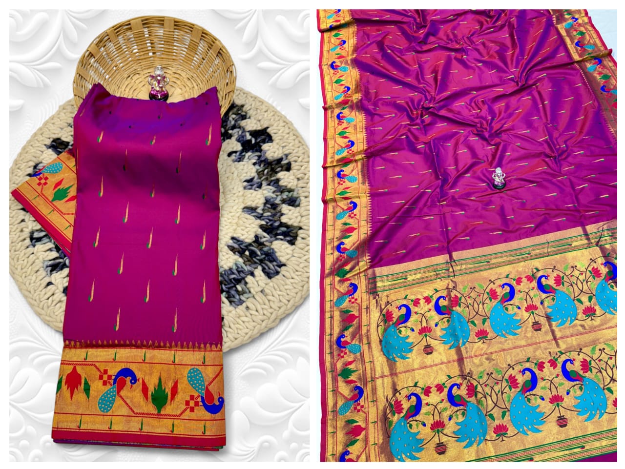 Anvikaa Brocade Paithani Saree-Blouse & Men-Jacket Pair – Premium Traditional Wear.