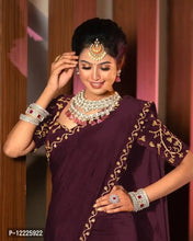 Load image into Gallery viewer, Mulberry Silk Coding Sequence Work Saree with Blouse Piece