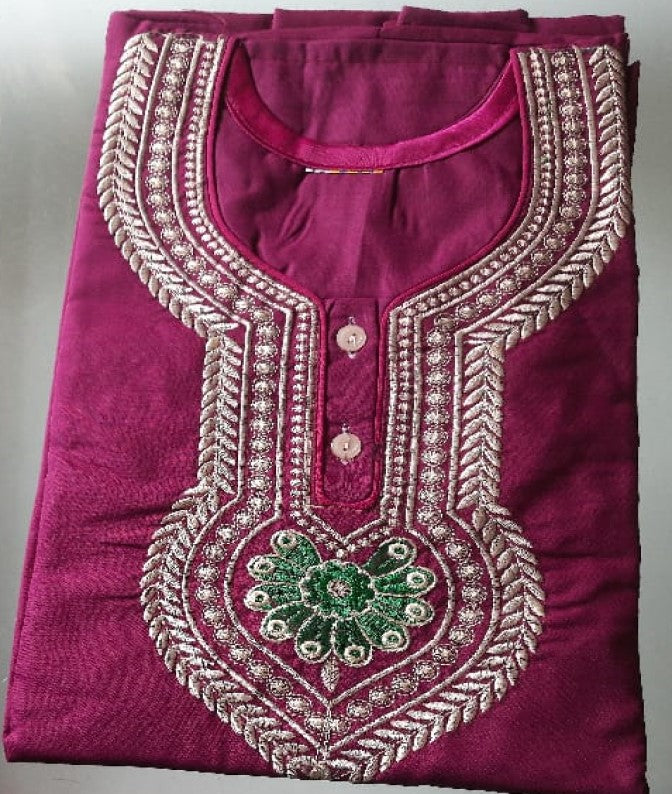 Nighty in PV Cotton Free Size= Bust48", Len-55" Superb embrodered night long  gown