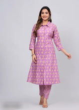Load image into Gallery viewer, Printed Cotton Kurta, Bottom Set for Women