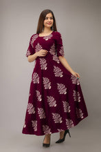 Load image into Gallery viewer, Attractive Rayon Printed Anarkali Kurta For Women in purple and blue