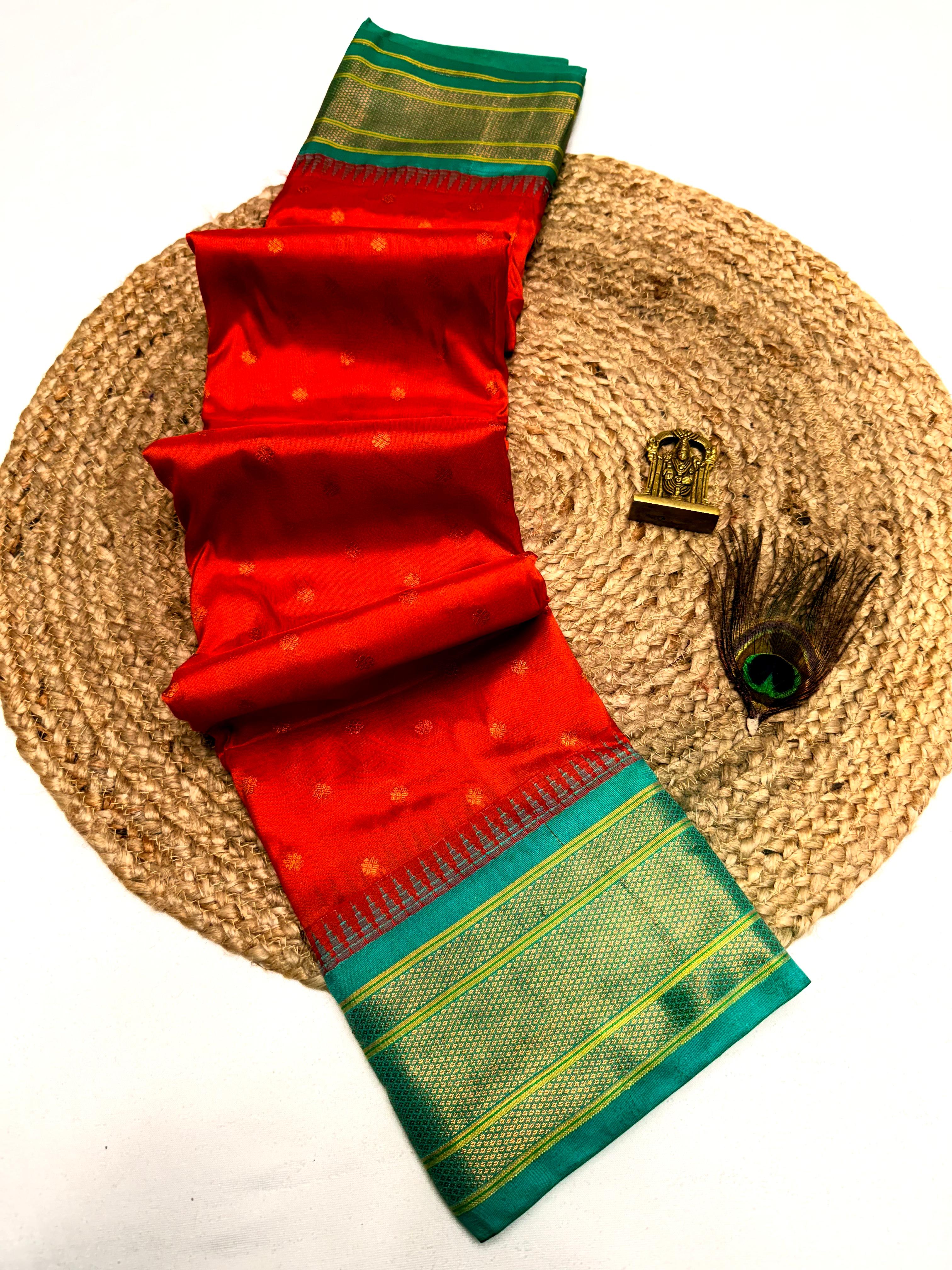 Super Hit Collection Pratibha Kadiyal Paithani Saree a Prominent Outfit Buttis, Peacock Pallue with Contrast Blouse Specially for Wedding Season