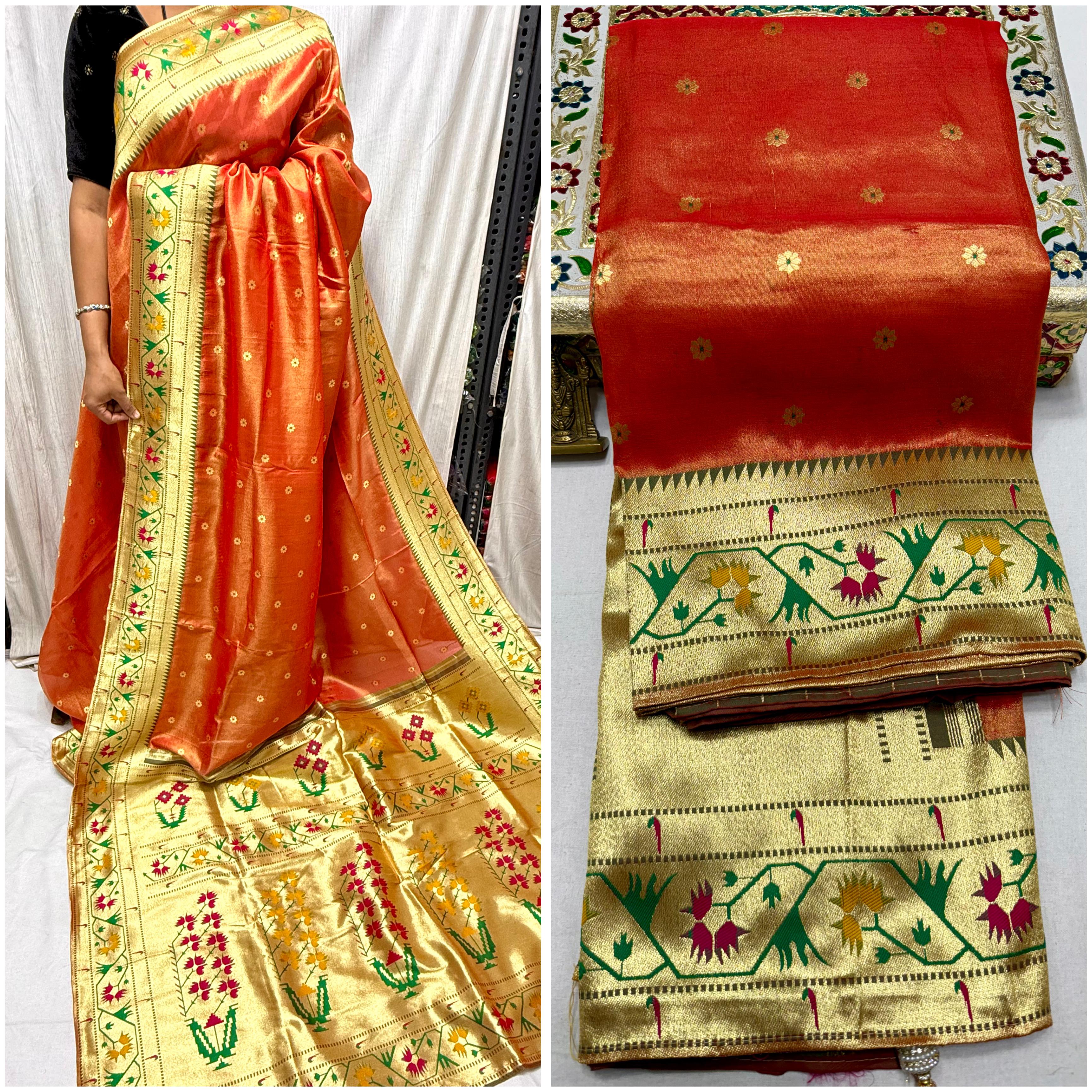 Experience the timeless charm of Paithani with a modern touch — perfect for festive and traditional occasions.