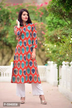 Load image into Gallery viewer, Elite Multicoloured Printed Cotton Women A-Line Kurti