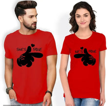 Load image into Gallery viewer, White Cotton Blend Round Neck Printed Couple T-Shirts for Men &amp; Women