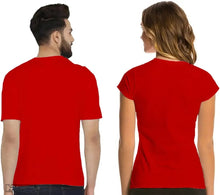 Load image into Gallery viewer, White Cotton Blend Round Neck Printed Couple T-Shirts for Men &amp; Women