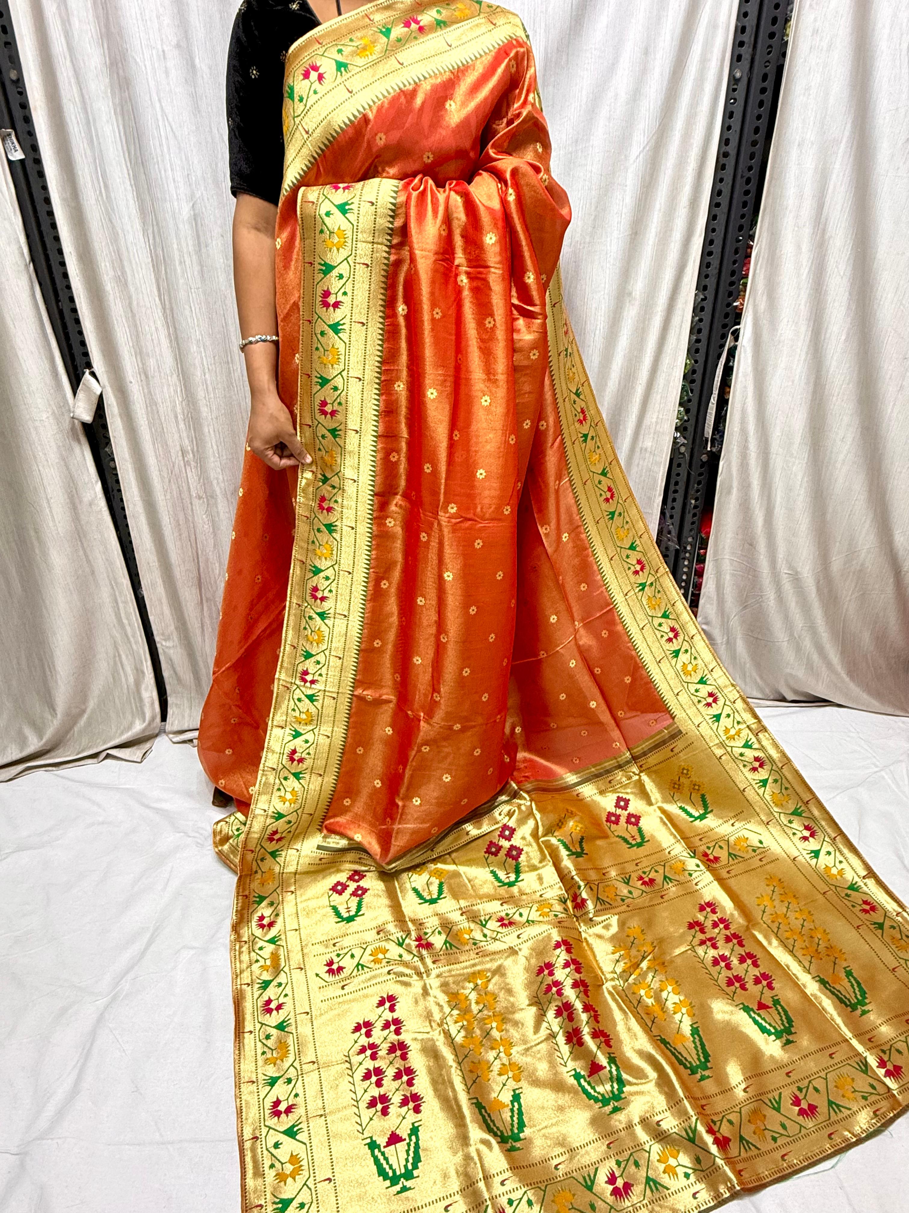 Experience the timeless charm of Paithani with a modern touch — perfect for festive and traditional occasions.