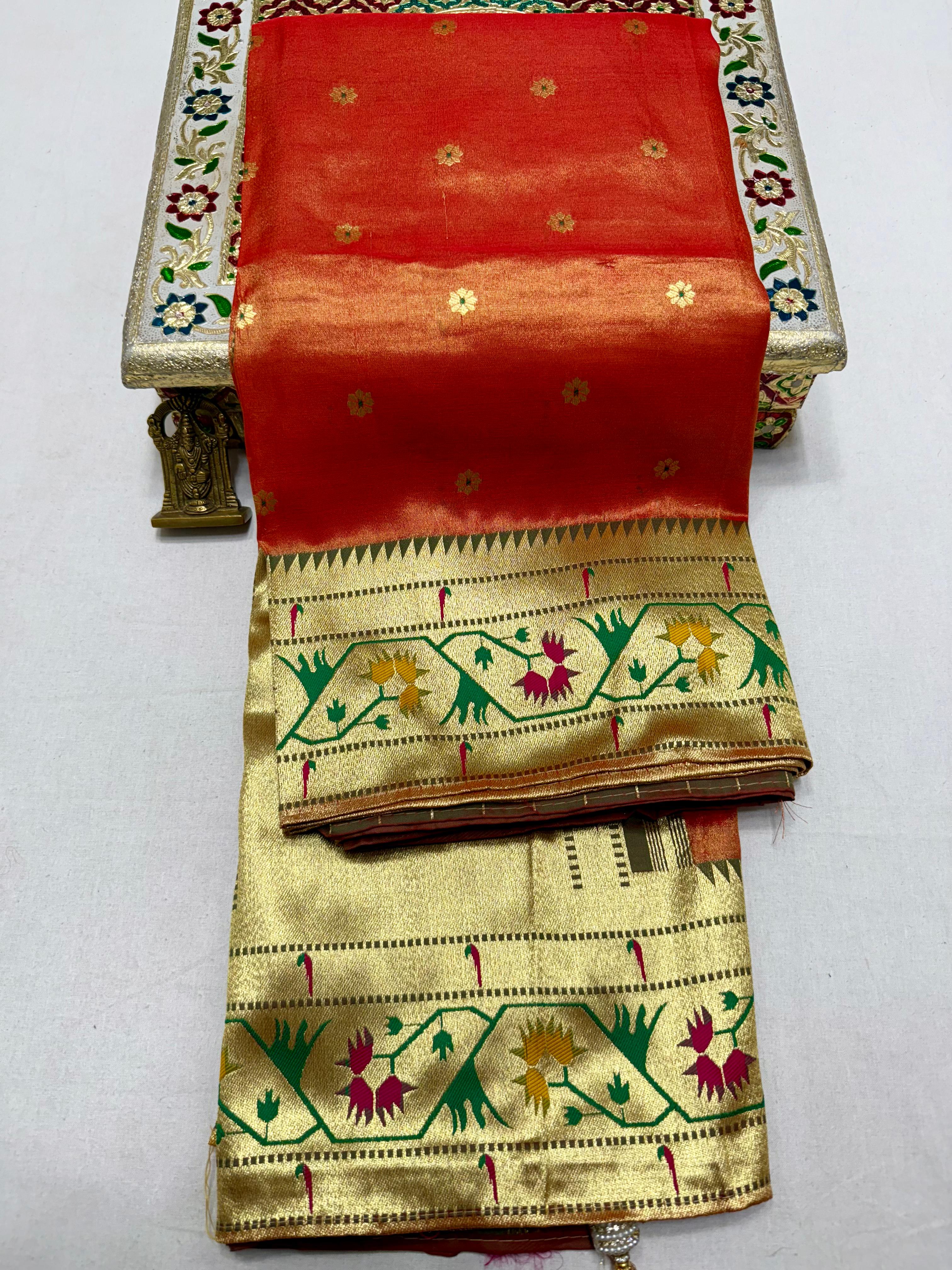 Experience the timeless charm of Paithani with a modern touch — perfect for festive and traditional occasions.