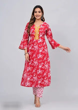 Load image into Gallery viewer, Printed Cotton Kurta, Bottom Set for Women