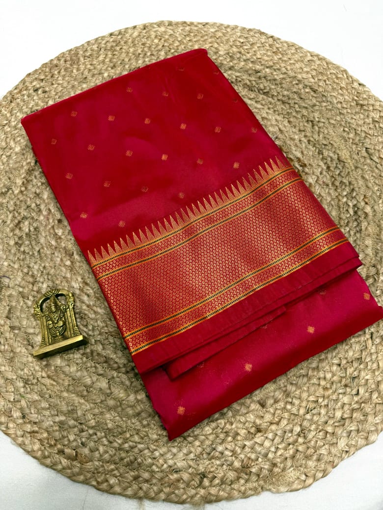 Women's Silky Kalanjali Paithani All Over Buttis, Rich Pallu with with Running Blouse.