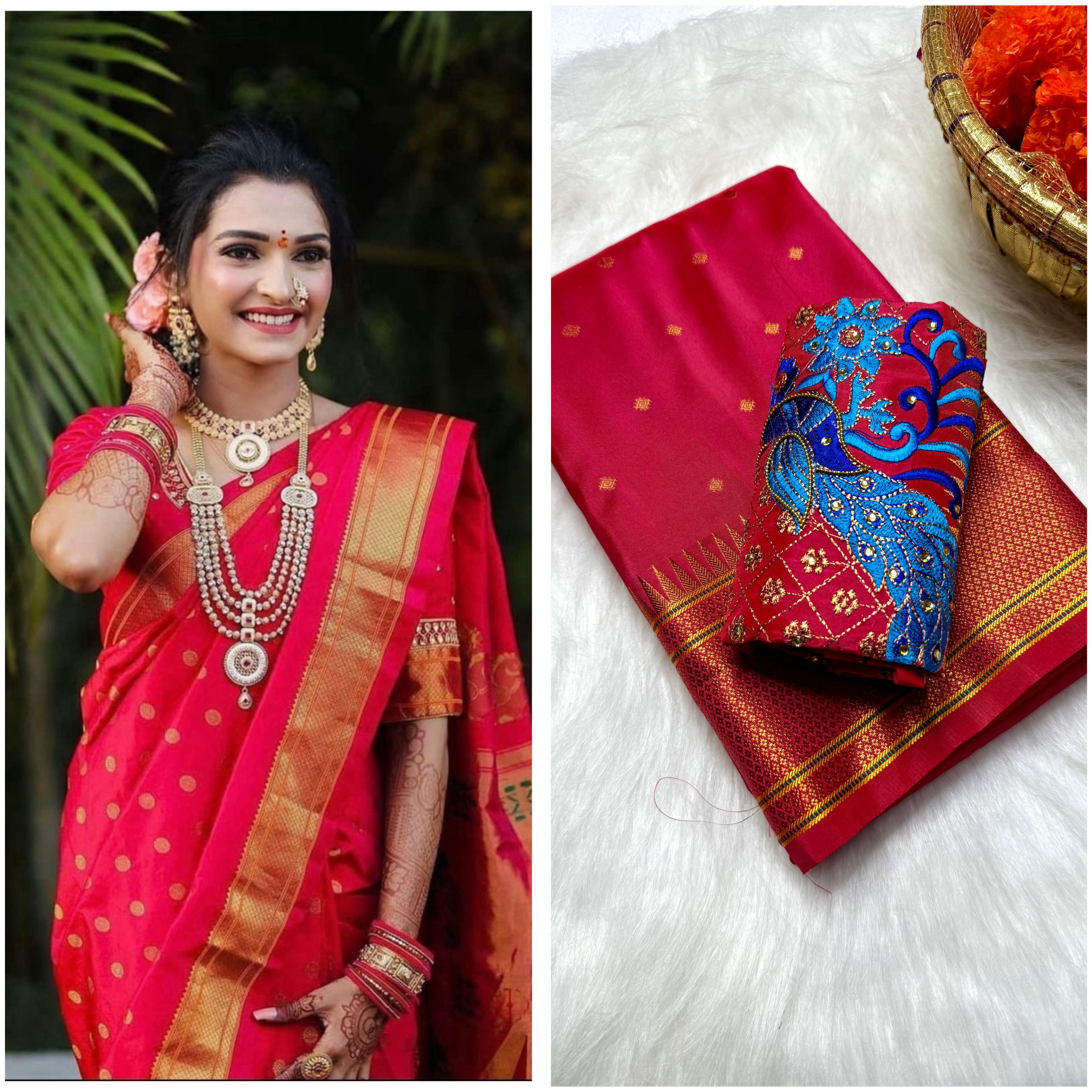 Why You’ll Love It:
This Paithani stands out for its luxurious silk feel, vibrant colors, and intricate artistry—making it an ideal choice for weddings, festive occasions, and traditional celebrations.