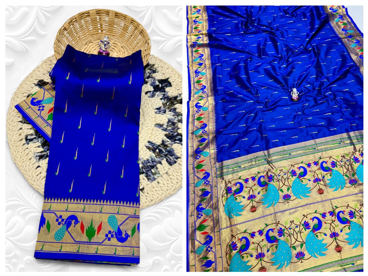 Anvikaa Brocade Paithani Saree-Blouse & Men-Jacket Pair – Premium Traditional Wear.