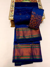 Load image into Gallery viewer, Maharani Paithani in Premium Tana Shiny Soft Silk  with Embroidered Blouse Royal Blue