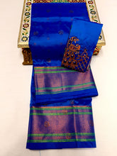 Load image into Gallery viewer, Maharani Paithani in Premium Tana Shiny Soft Silk  with Embroidered Blouse Royal Blue