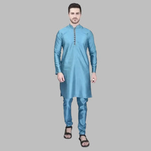 Stylish Silk Kurta &amp; Bottom Set for Men

Size: M, L, XL, XXL

&nbsp;Color: &nbsp;White
&nbsp;Fabric: &nbsp;Silk
&nbsp;Type: &nbsp;Kurta Sets
&nbsp;Style: &nbsp;Solid
&nbsp;Design Type: &nbsp;Kurta &amp; Bottom Sets

This stylish silk kurta and bottom set for men combines comfort and elegance. Made from high-quality silk, it offers a luxurious feel and drapes effortlessly on the body. The intricate design and vibrant colors make it a perfect choice for any occasion. Upgrade your traditional wardrobe with