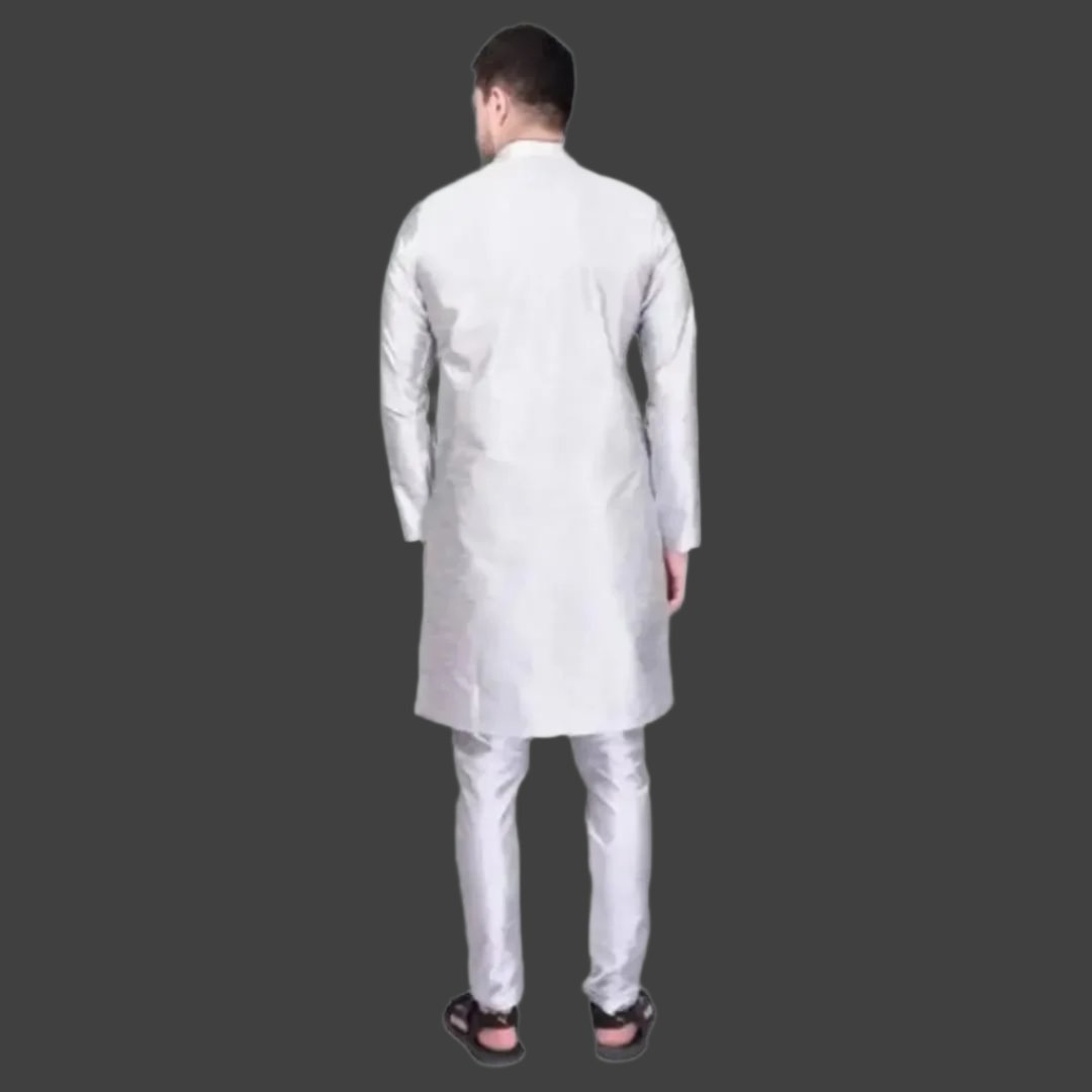 Stylish Silk Kurta & Bottom Set for Men

Size: M, L, XL, XXL

 Color:  White
 Fabric:  Silk
 Type:  Kurta Sets
 Style:  Solid
 Design Type:  Kurta & Bottom Sets

This stylish silk kurta and bottom set for men combines comfort and elegance. Made from high-quality silk, it offers a luxurious feel and drapes effortlessly on the body. The intricate design and vibrant colors make it a perfect choice for any occasion. Upgrade your traditional wardrobe with