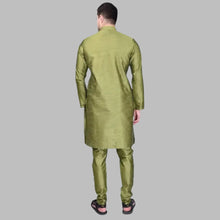 Load image into Gallery viewer, Stylish Silk Kurta &amp; Bottom Set for Men

Size: M, L, XL, XXL

&nbsp;Color:&nbsp; Green
&nbsp;Fabric: &nbsp;Silk
&nbsp;Type: &nbsp;Kurta Sets
&nbsp;Style: &nbsp;Solid
&nbsp;Design Type: &nbsp;Kurta &amp; Bottom Sets

This stylish silk kurta and bottom set for men combines comfort and elegance. Made from high-quality silk, it offers a luxurious feel and drapes effortlessly on the body. The intricate design and vibrant colors make it a perfect choice for any occasion. Upgrade your traditional wardrobe with